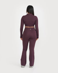 Zen Full Sleeve Polo Neck 2-in-1 Crop Top with Flare Pants Co-ord Set