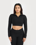 Zen Full Sleeve Polo Neck 2-in-1 Crop Top with Flare Pants Co-ord Set