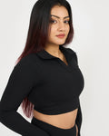 Zen full sleeves polo neck 2-in-1 crop top
