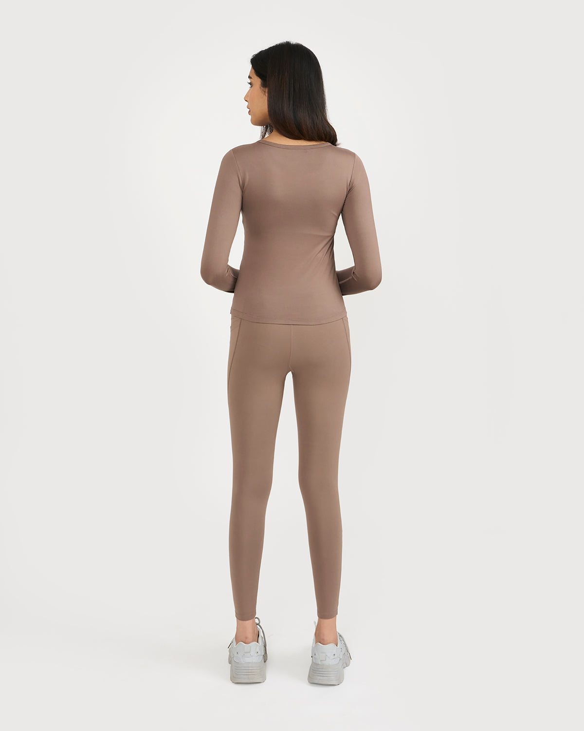 Zen Full Sleeves Top with In-built Sports Bra & Ankle Length Leggings Co-ord Set