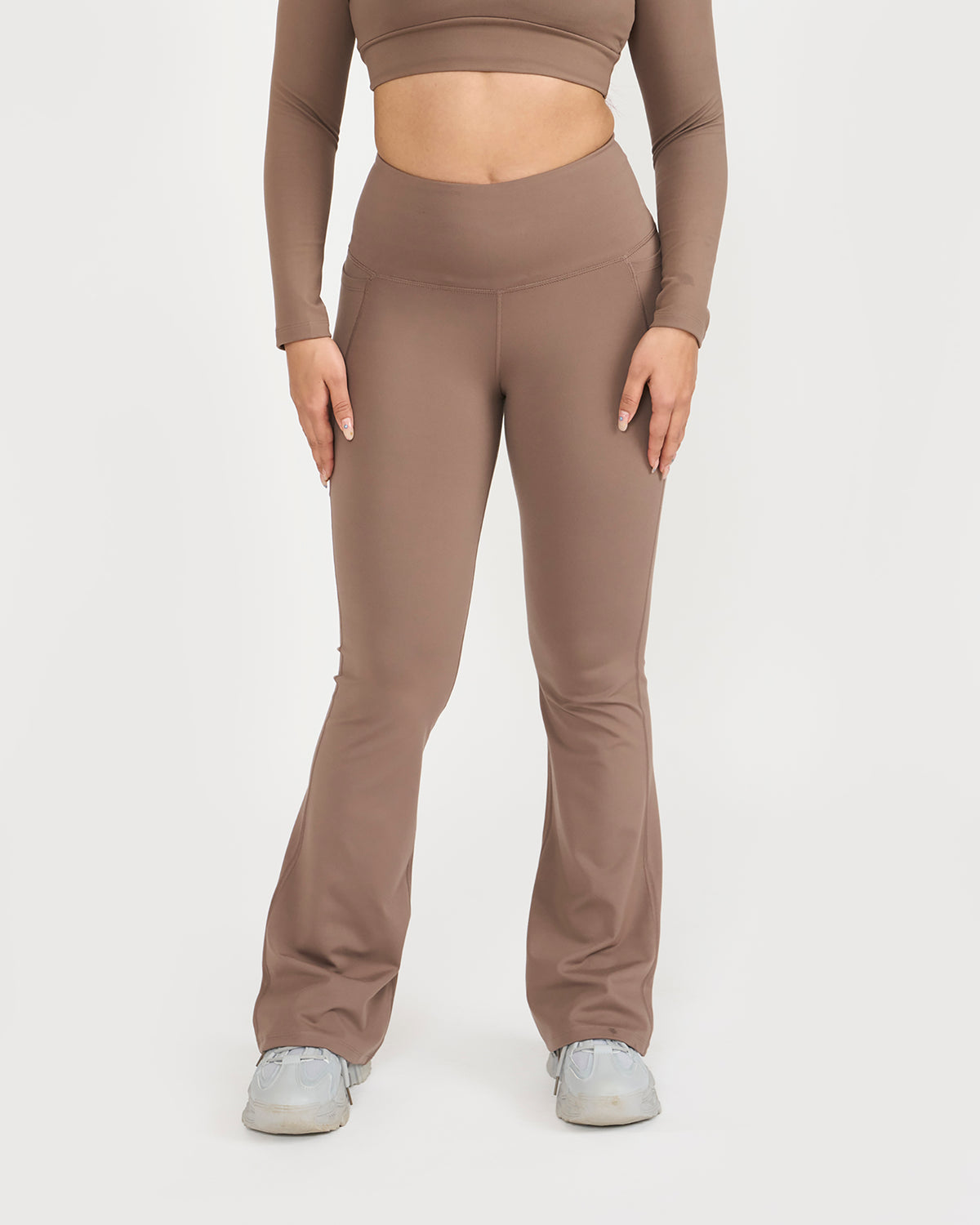 Zen Full Sleeve Polo Neck 2-in-1 Crop Top with Flare Pants Co-ord Set