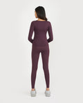Zen Full Sleeves Top with In-built Sports Bra & Ankle Length Leggings Co-ord Set
