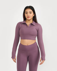 Zen Full Sleeve Polo Neck 2-in-1 Crop Top with Flare Pants Co-ord Set