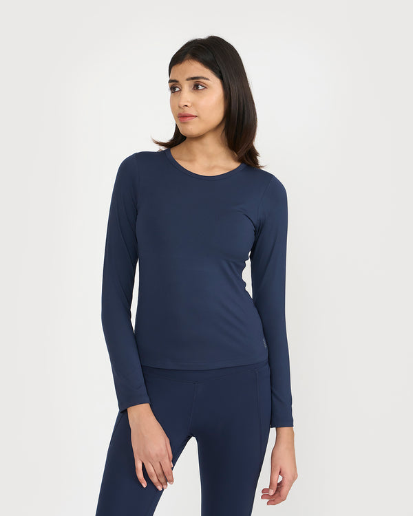 Zen Full Sleeves Top with In-built Sports Bra & Ankle Length Leggings Co-ord Set