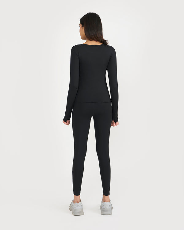 Zen Full Sleeves Top with In-built Sports Bra & Ankle Length Leggings Co-ord Set