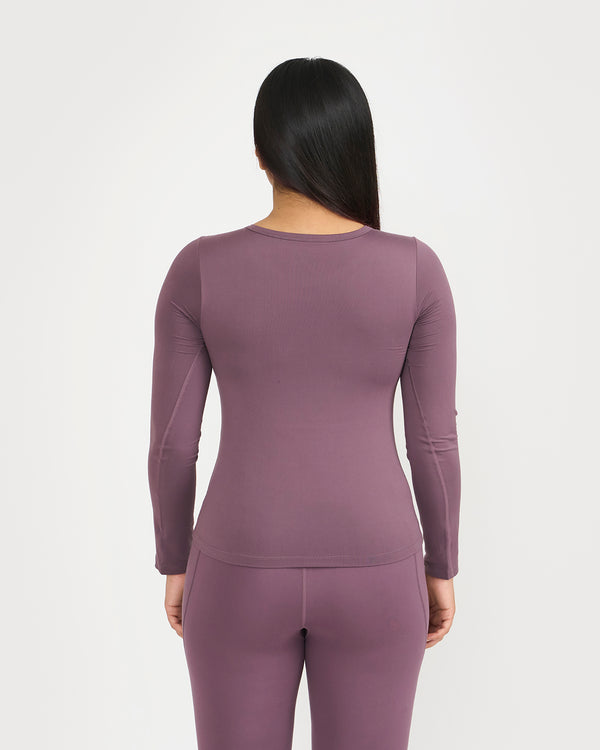 Zen Full Sleeves Top with In-built Sports Bra & Ankle Length Leggings Co-ord Set