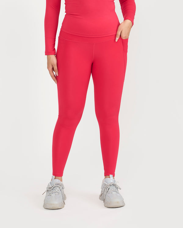 Zen Full Sleeves Top with In-built Sports Bra & Ankle Length Leggings Co-ord Set
