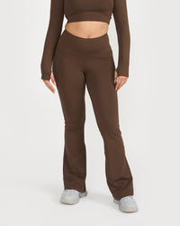 Zen Full Sleeve Polo Neck 2-in-1 Crop Top with Flare Pants Co-ord Set