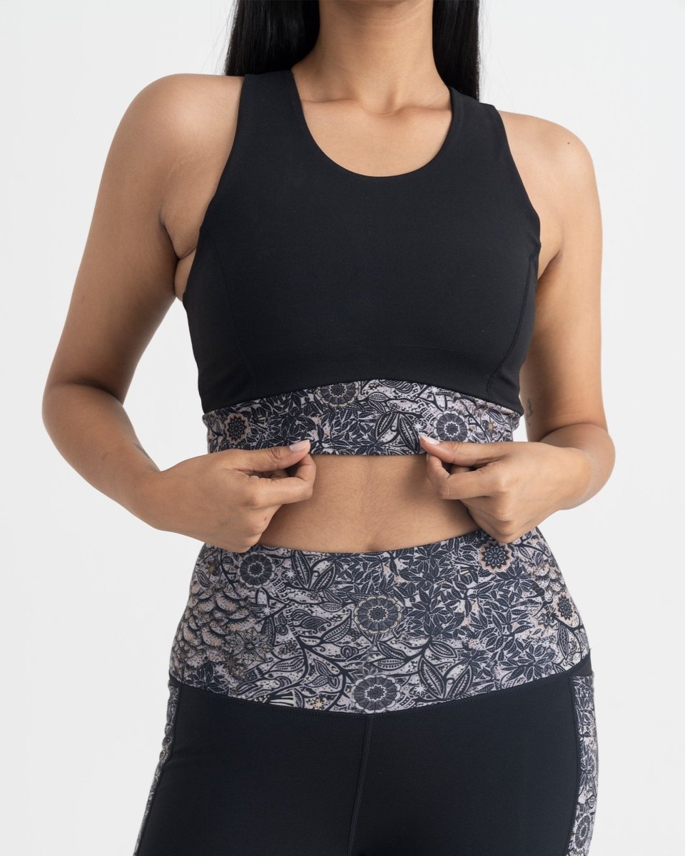 Majestic Flora 7/8 Leggings and 2-in-1 Crop Top Co-ord Set