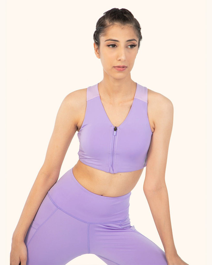 Hunnit OG  Front Zipper Sports Bra and Og Legging Co-ord Set OG Front Zipper Sports Bra and Og Legging Co-ord Set