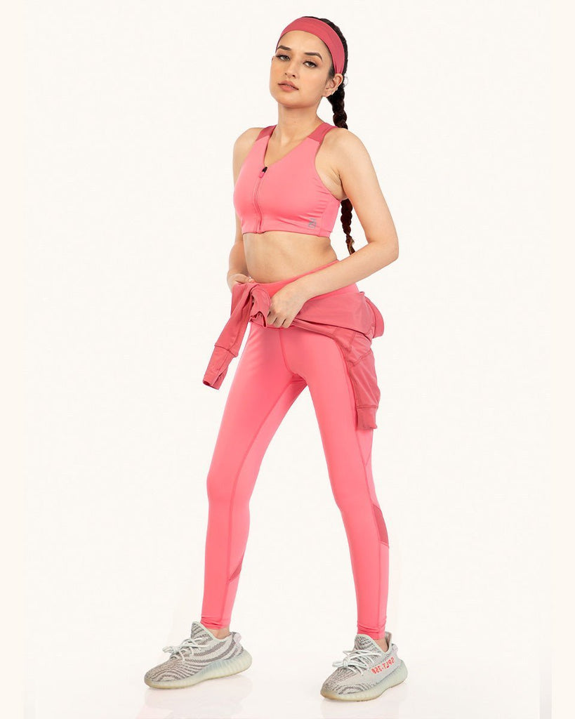 Hunnit OG Front Zipper Sports Bra and Og Legging Co-ord Set OG Front Zipper Sports Bra and Og Legging Co-ord Set