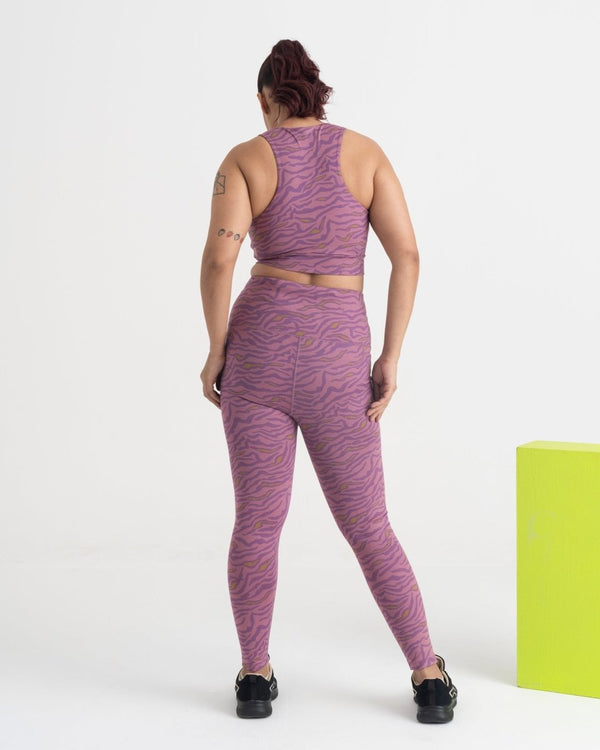 Safari Chic 7/8 Leggings and 2-in-1 Crop Top Co-ord Set