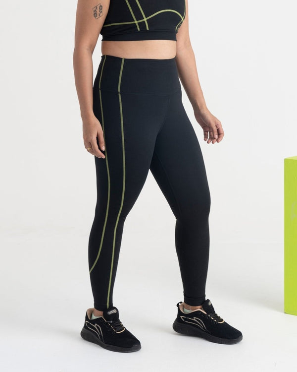 Yin Yang 7/8 Leggings and 2-in-1 Crop Top Co-ord Set