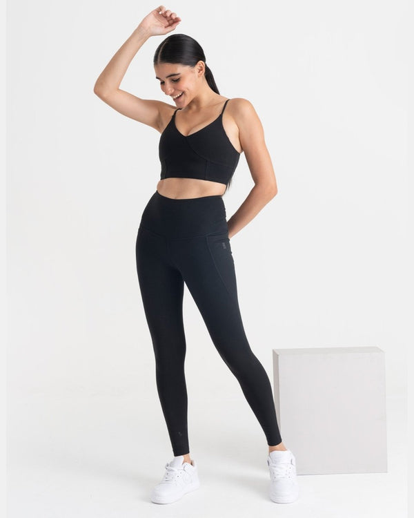Zen Ankle Length Leggings and Padded V Neck Sports Bra Co-ord Set