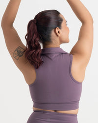 Zen Cheerful Skort and Polo-Neck 2-in-1 Crop Top Co-ord Set