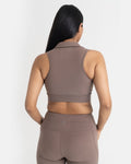 Zen Flare Pants and Polo-Neck 2-in-1 Crop Top Co-ord Set