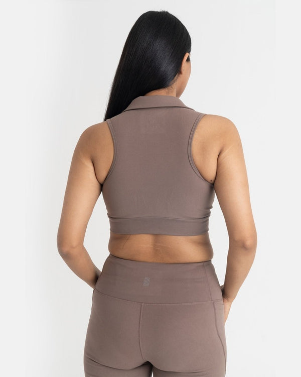 Zen Flare Pants and Polo-Neck 2-in-1 Crop Top Co-ord Set