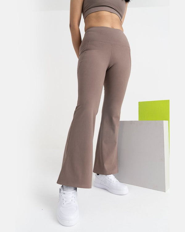 Zen Flare Pants and Polo-Neck 2-in-1 Crop Top Co-ord Set