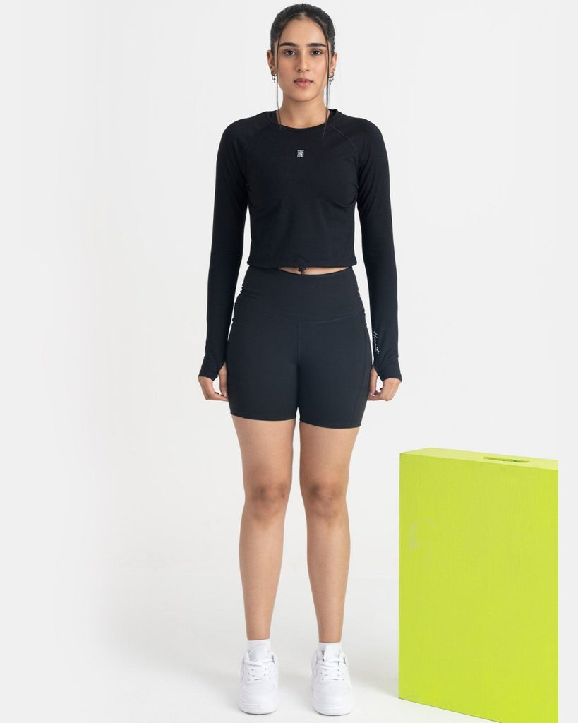 Hunnit Zen Full-Sleeve Crop Top Zen Full-Sleeve Crop Top