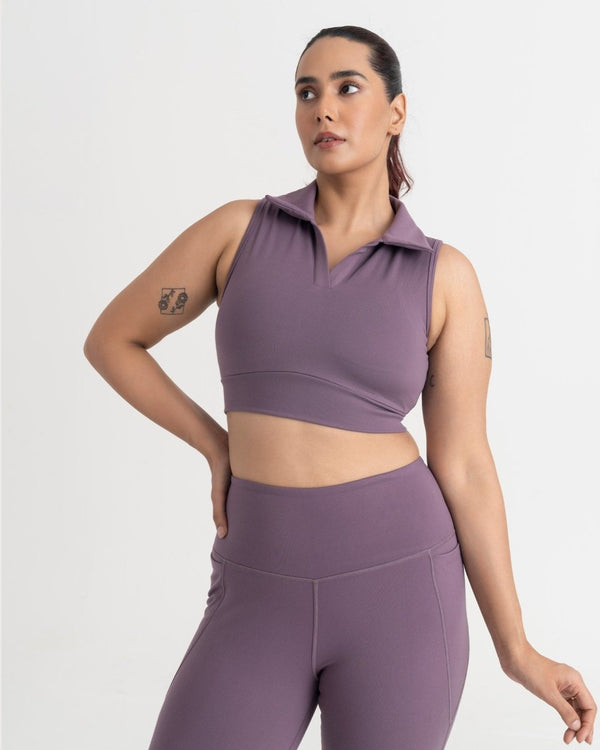 Zen Polo-Neck 2-in-1 Crop Top