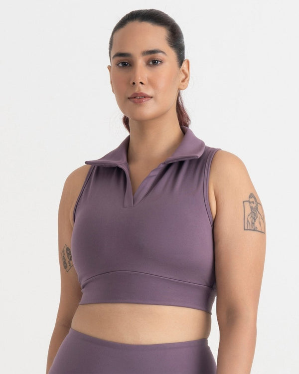 Zen Polo-Neck 2-in-1 Crop Top